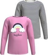 KIDSWORLD Shirt met lange mouwen 2-pack 1x effen + 1x gestreept lange ...