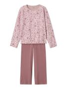Name It Pyjama NKFNIGHTSET MAUVE FLOWER LOOSE RIB NOOS (set, 2-delig)