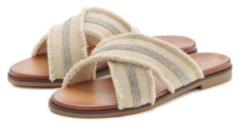 Vivance Slippers Mule, sandaal, zomerschoen met subtiele strass-steent...