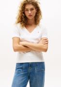 Tommy Hilfiger T-shirt SLIM CODY V-NK SS met V-hals en strepen