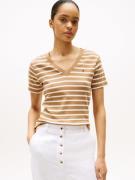 Tommy Hilfiger T-shirt SLIM CODY V-NK SS met V-hals en strepen