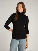 Tommy Hilfiger Shirt met lange mouwen SLIM 5X2 RIB ROLL-NK LS in een g...