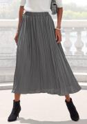 Lascana Maxirok met plissé-vouwen, edel glanzend materiaal