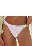 Lascana String van mesh met delicate, glanzende bloemenborduursel