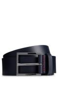 HUGO Leren riem Geek_Sz35 met contrasterende naden en subtiele metalen...
