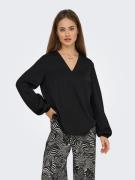 Only Shirt met lange mouwen ONLLUCY LIFE LS V-NECK TOP WVN