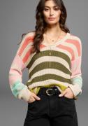 Laura Scott Gebreide trui met kleurrijke strepen