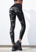 active by Lascana Legging Black Marble Sportbroek met mesh