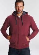 Man's World Capuchonsweatvest met contrastkleurige voering