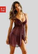 Lascana Negligé met push-up en voorknopsluiting, sexy lingerie, verlei...