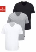 Bruno Banani T-shirt met v-hals, perfecte pasvorm, van elastisch katoe...