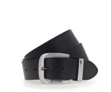 MUSTANG Leren riem Overlengte, pin-sluiting in zwart zilverkleur, 3,5 ...