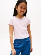 Tommy Hilfiger T-shirt ESSENTIAL RIB TOP met babylockranden en borduur...