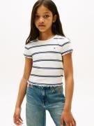 Tommy Hilfiger T-shirt ESSENTIAL RIB TOP met babylockranden en borduur...
