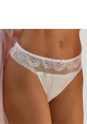 Lascana High-waist-string met brede band van bloemige kant