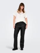 ONLY CARMAKOMA Imitatieleren broek CARBLUSH MID FLARED COATED PNT NOOS