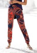 Lascana Strandbroek met paisley print en zakken, lichtgewicht jersey b...