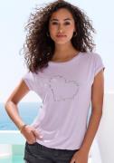 Lascana Shirt met korte mouwen Met Lascana hartprint van zachte viscos...