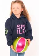 Zwillingsherz Hoodie Alissa-Kids met "smile"-opdruk in neonkleur en ge...
