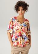 Aniston CASUAL Blouse zonder sluiting met kleurintensieve bloemenprint