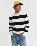 Gant Trui met ronde hals STRIPED COTTON CABLE C-NECK valt op door een ...