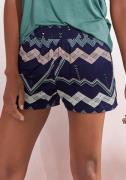 Lascana Pyjamashort met grafisch zigzagmotief