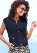 Lascana Mouwloos vest met knoopsluiting, mouwloze gebreide trui, elega...