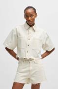 HUGO Blue Jeans blouse Getecna met gesneden zoom