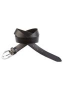 Laura Scott Leren riem voor dames met matte zilverkleurige gesp - nieu...