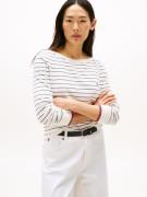 Tommy Hilfiger Gebreide trui CO JERSEY STITCH BOAT-NK SWEATER met tomm...