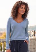 Vivance Trui met V-hals getailleerd, zachte gebreide trui, basic, klas...