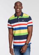 DELMAO Poloshirt met borduursel en multicolor strepen
