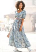 Buffalo Maxi-jurk met delicate bloemenprint en v-hals, zomerjurk, stra...