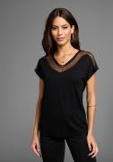 Laura Scott T-shirt met mesh-inzet