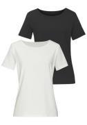 Lascana T-shirt Met ronde hals van elastische katoen-modal kwaliteit (...