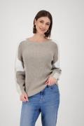 Monari Gebreide trui Pullover Colorblock Patentsteek