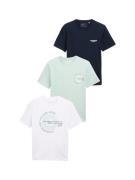 Tom Tailor Denim T-shirt met grote print (set, 3-delig, 3-pack)