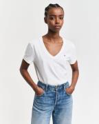Gant T-shirt REG SHIELD KA V-NECK T-SHIRT met een klein geborduurd log...