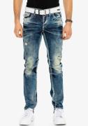 Cipo & Baxx Straight jeans met destroyed effect en veel details
