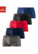 H.I.S Hipster strak zittende boxershorts aan de webband met logo-opdru...