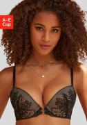 Lascana Push-up-bh bedekt met fijn, gebloemd kant, lingerie
