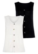 Lascana Shirttop Met sierknoopsluiting in een gemakkelijk te onderhoud...