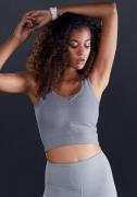 active by Lascana Crop-top met rimpeling en mesh-inzetten