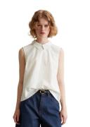 Marc O'Polo DENIM Top Knoopsluiting en plooien op de rug, mouwloos