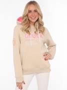 Zwillingsherz Hoodie Geluk met tekst geluk en kangoeroezakken