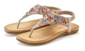 Vivance Sandalen Zomerschoen Tussenstuk sandaal met sierstenen VEGAN