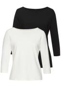 Lascana Shirt met 3/4 mouwen van elastische katoen-modal kwaliteit (Se...