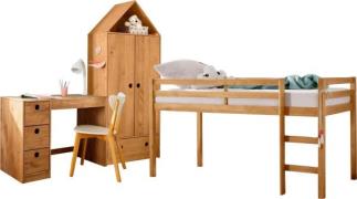 Lüttenhütt Tienerkamerset Alpi Hoogslaper, bureau en kledingkast in hu...