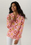 Aniston SELECTED Blouse zonder sluiting met geometrisch gebloemde rand...
