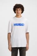 HUGO Blue T-shirt Nalax met logoprint